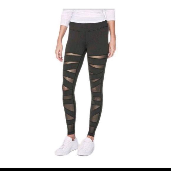 Lululemon Womens Black Under Pant (Hi-Rise) *Tech Mesh 28" 10 - Picture 1 of 12